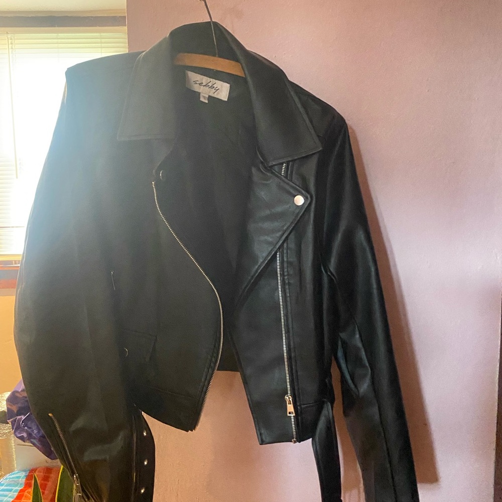 Sebby Faux Black Leather Jacket